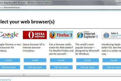 Denne valgskjermen ble ikke levert til 15 millioner Windows-brukere i Europa. Microsoft skylder på en teknisk feil. På bakgrunn av dette  får de en milliardbot av EU-kommisjonen.