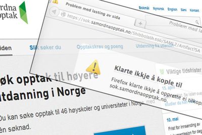 Samordna opptak klarte ikke å ta unna alle innloggingene da fristen var i ferd med å løpe ut mandag kveld.