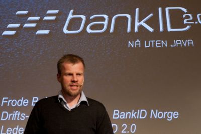 Frode B. Nilsen kunne onsdag presentere de første detaljene om BankID 2.0. Men når dette faktisk kommer er høyst usikkert. - Dere som vil presse meg til å gi et tidspunkt kan bare gi opp, sa Nilsen da han presenterte planene. 