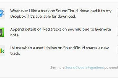 Eksempler på hvordan oppskrifter kan få data fra Soundcloud inn i andre tjenester.