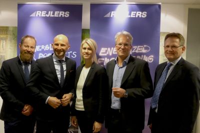 (Fra v.) Thomas Pettersen adm.dir i Embriq, Peter Rejler konsernsjef i Rejlers, Heidi Ulmo CFO i Hafslund og styreleder i Embriq, Finn Bjørn Ruyter konsernsjef i Hafslund og Morten Thorkildsen administrerende direktør i Rejlers Norge.