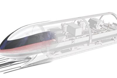 Det nye materialet skal dekkes med sensorer som følger med på togets stabilitet og temperatur. Illustrasjon: Hyperloopdesign fra MIT