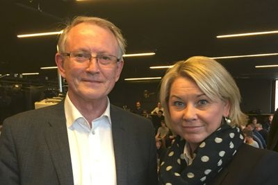 Arvid Hallén og Monica Mæland i Norges forskningsråd.