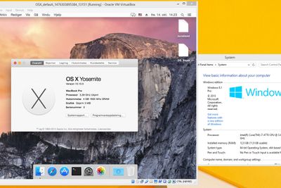 OS X Yosemite kjøres helt fint i VirtualBox, for anledningen på en Windows 8.1-maskin