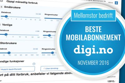 Digi.no kårer hver måned de beste mobilabonnementene for små og mellomstore bedrifter.