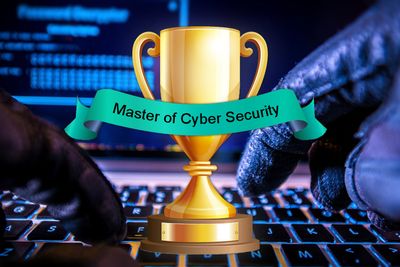 Master of cyber security-pokal. Tegning.