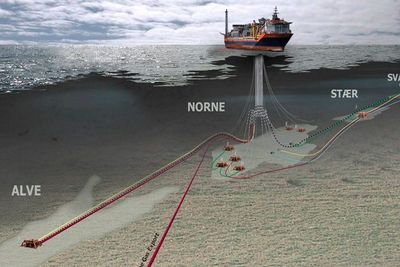 Cape Vulture-funnet som i dag ble bekreftet av Statoil og Oljedirektoratet ligger like i nærheten av Norne-feltet (bildet).