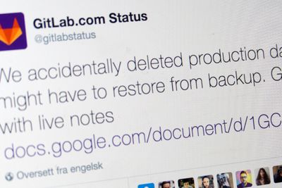 Gitlab klarte ved en feil å slette 300 GB med data, som ikke lot seg gjenopprette.