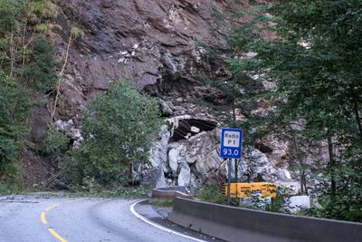 Arkivfoto av Snauhaugentunnelen i Hordaland fra et ras i 2013.