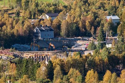 Sprengningsulykken skjedde i forbindelse med arbeider å riksveg 7 ved Geilo.