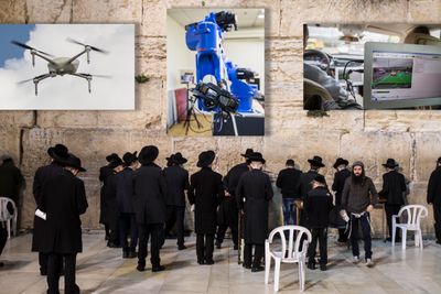 Jøder ber ved Vestmuren, eller Klagemuren, i Jerusalem. Israel er preget av religion, men også av høyteknologi.