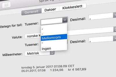 Komma eller punktum? Og skal man bruke punktum eller mellomrom som tusenskille på norsk?