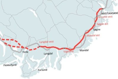 Veier AS legger opp til utlysning av den første enterprisekontrakten i september 2017, med anleggsstart mai 2018. Første delåpning på strekningen vil skje i år 2021.