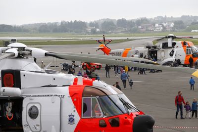 AW101 og Sea King på utstilling på Sola airshow i juni.