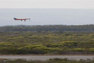 Ifølge UBS er dette et «Pilotless» Sagitta Airbus som tar av fra Sør Afrika..