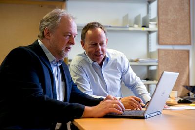 Medgründer Åsmund Skomedal og daglig leder Erik Rosen i Prosa Security.