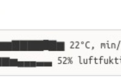 Unicode-graf av temperaturen siste 24 timer