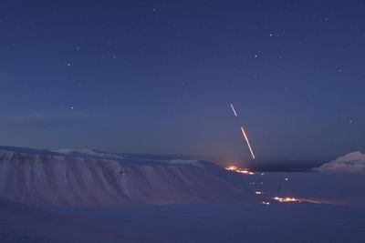 Bildet viser en tidligere NASA Black Brant XII-oppskytning fra Andøya Space Center.