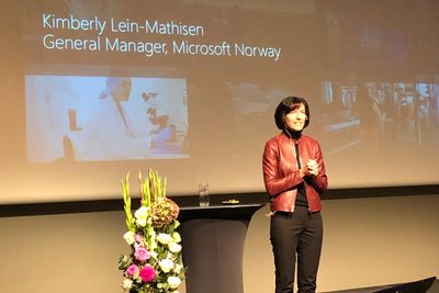 Administrerende direktør Kimberly Lein-Mathiesen i Microsoft Norge innledet Digital 2017-konferansen med å legge frem en rapport om hvordan det står til med digitalisering av norske bedrifter.