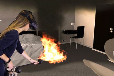 Slukke: Fra en øvelse på hvordan slukke en brann som oppstår i et hotellværelse