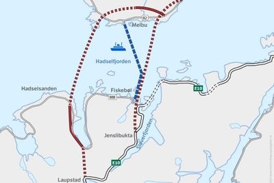 De to kryssingsalternativene som Vegvesenet kommer opp med.