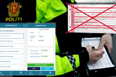 Politiet tar snart i bruk en digital løsning for forenklede forelegg. Her fra en trafikkontroll i Traktorveien i Oslo.