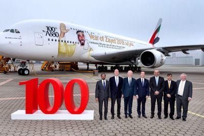 Emirates mottok sin A380 nummer hundre i november. Dette flyets dekor hedrer at det er hundre år siden HH Sheikh Zayed bin Sultan Al Nahyan, grunnleggeren av De forente arabiske emirater, ble født.