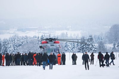 Det nye NH90-helikopteret ble tatt imot på Kjeller mandag formiddag.
