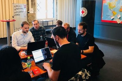 Fra Røde Kors' codeathon.