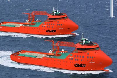 Esvagt valgte Havyard 832 SOV til servicefartøy for vindturbinparker offshore. Nå kommer det fram at et skip levert i 2016 skal ha hatt skrog bygget av nordkoreanske slavearbeidere for en underleverandør i Polen. Illustrasjonsbilde.