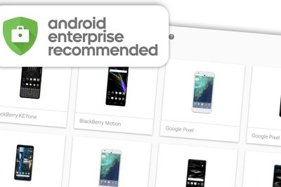 Alle mobiltelefoner som har fått godkjenningsstempelet «Android Enterprise Ready» listes opp på en egen side.