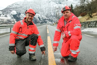 Prosjektleder Øystein Tytingvåg (th) og byggeleder Vegar Bøe er tilfreds med gjennomføringen. 