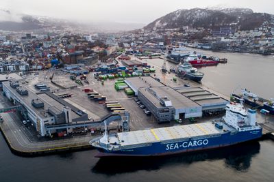 Dronebilde av Bergen havn. Foto: Tore Meek / NTB scanpix