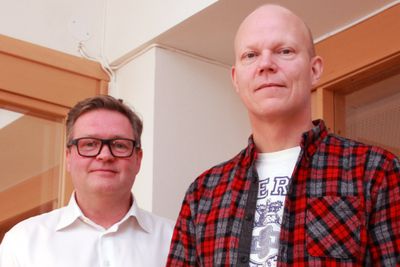Jørn Nygaard og Arnfinn Strand hos Check Point fortalte blant annet om selskapets Infinity Total Protection-løsning.