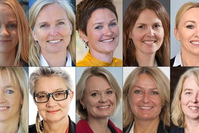 De beste tech-lederne: (Øverst fra venstre) Camilla Amundsen (Talkmore), Christel Borge (Dipper), Kjersti Jamne (Telia), Lena Lundgreen (Microsoft), Anette Ottar (Evry). Nederst fra venstre: Anne-Sofie Risåsen (IBM Norge), Hanne Rønneberg (SINTEF), Ingjerd Blekeli Spiten (DNB), Hege Støre (TeleComputing) og Ellen Dahler Tuset (Kongsberg Norspace).