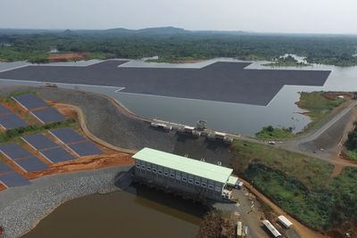 Slik kan kraftverket i Liberia bli seende ut. Fotomontasje med opphav fra Multiconsult og Ciel & Terre.