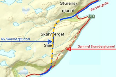 E69 blir litt kortere enn i dag når den nye Skarvbergtunnelen blir ferdig i 2022, men det er langt viktigere grunner til omleggingen. 