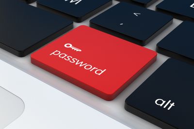 security concept: password button on a keyboard
