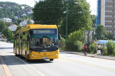 Trolleybuss i Bergen.