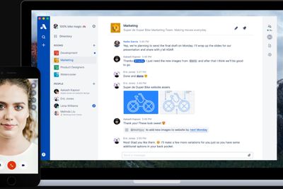 Atlassian selger selskapets chat-orienterte samarbeidsprodukter til Slack Technologies. Bildet viser tjenesten Stride.