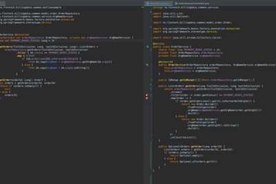 Her er et eksempel på kode som er skrevet i Kotlin (venstre) og Java, som gjør det samme hos Finn.no.