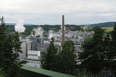 Bitcoin-fabrikken holder til i Norske Skogs gamle lokaler på Follum i Buskerud. Illustrasjonsfoto.