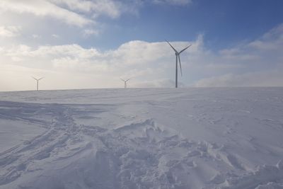 Vindkraftverket Raggo1 på Finnmarksvidda. Parken er bygget ut med 15 Siemens-turbiner, hver på 3 MW.