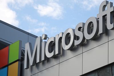 FILE PHOTO: A Microsoft logo is seen in Los Angeles, California U.S. November 7, 2017. REUTERS/Lucy Nicholson/File Photo