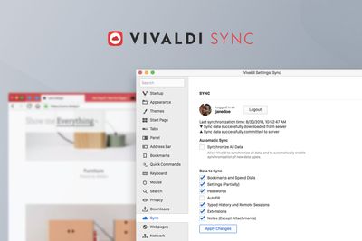 Vivaldi-nettleseren har kommet i versjon 2.0. Den største nyheten er støtte for synkronisering av brukerdata mellom ulike pc-er. Illustrasjonen viser hvilke data brukerne kan velge at skal synkroniseres.