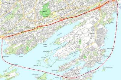 Det berørte området ligger sentralt til like ved kommunegrensen mellom Bærum og Oslo.