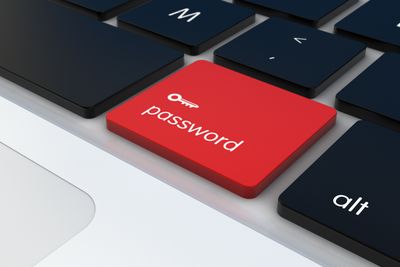 security concept: password button on a keyboard
