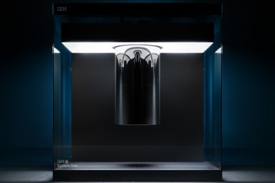 Tegning av kvantedatamaskinen IBM Q System One.