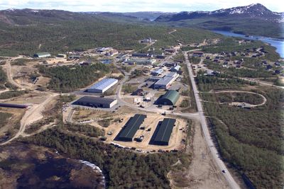 luftfoto over leiren garnisonen i porsanger airphoto of the garrison at porsanger