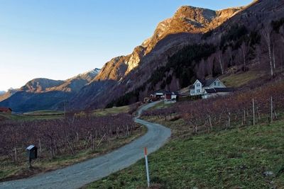 Det vestlige påhugget for Flotunnelen graver seg gjennom dyrket mark før det når fjellveggen. 